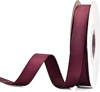 Vista 48 de Rollo de cinta de grogrén sólido YAMA de 5/8 pulgadas - 25 yardas para cintas de envolver regalos, blanco