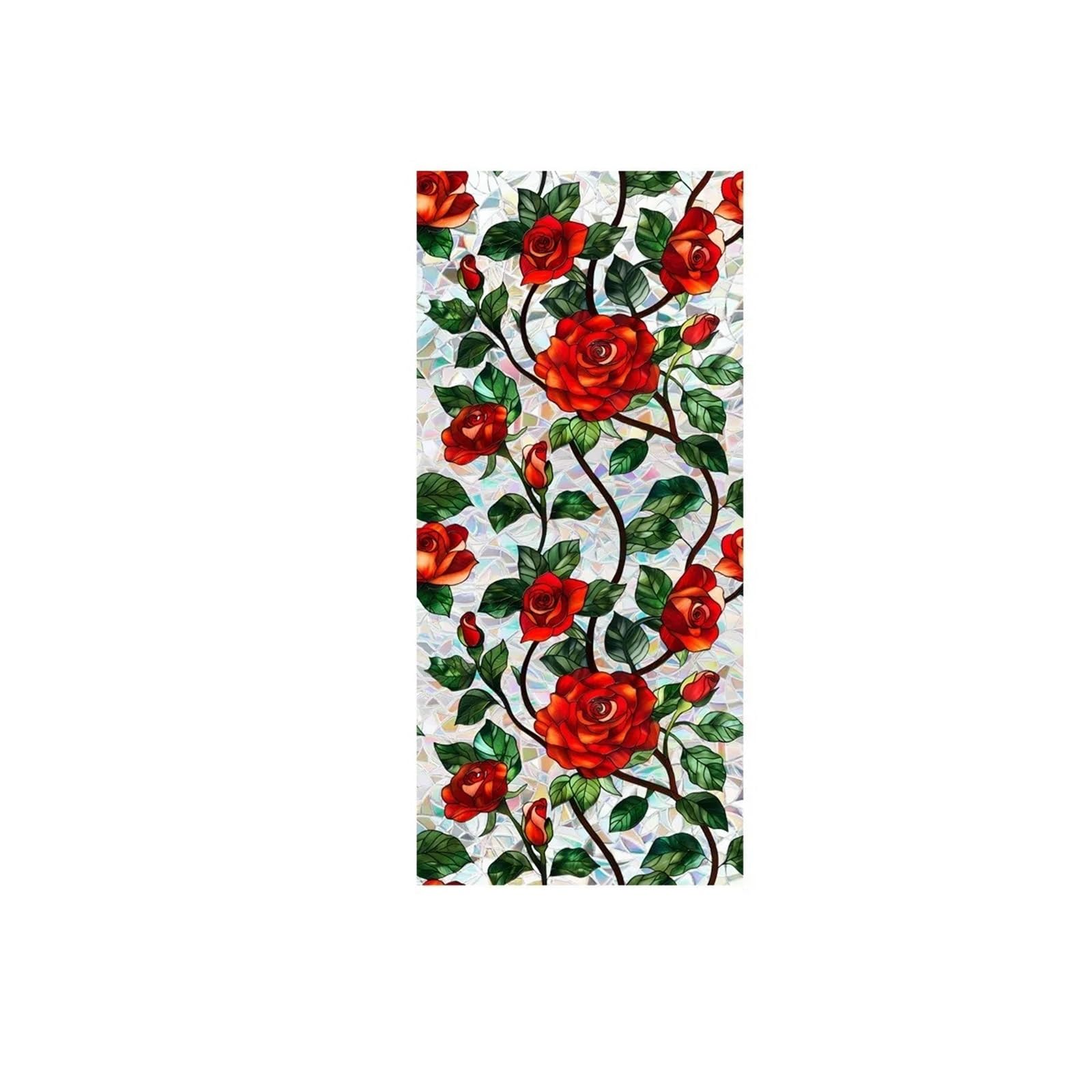 SHALLEZSOU Window films Window Film Sun Catcher Static Glass Stickers Non-Adhesive Sticker Decorative Privacy Flower Decal Painted