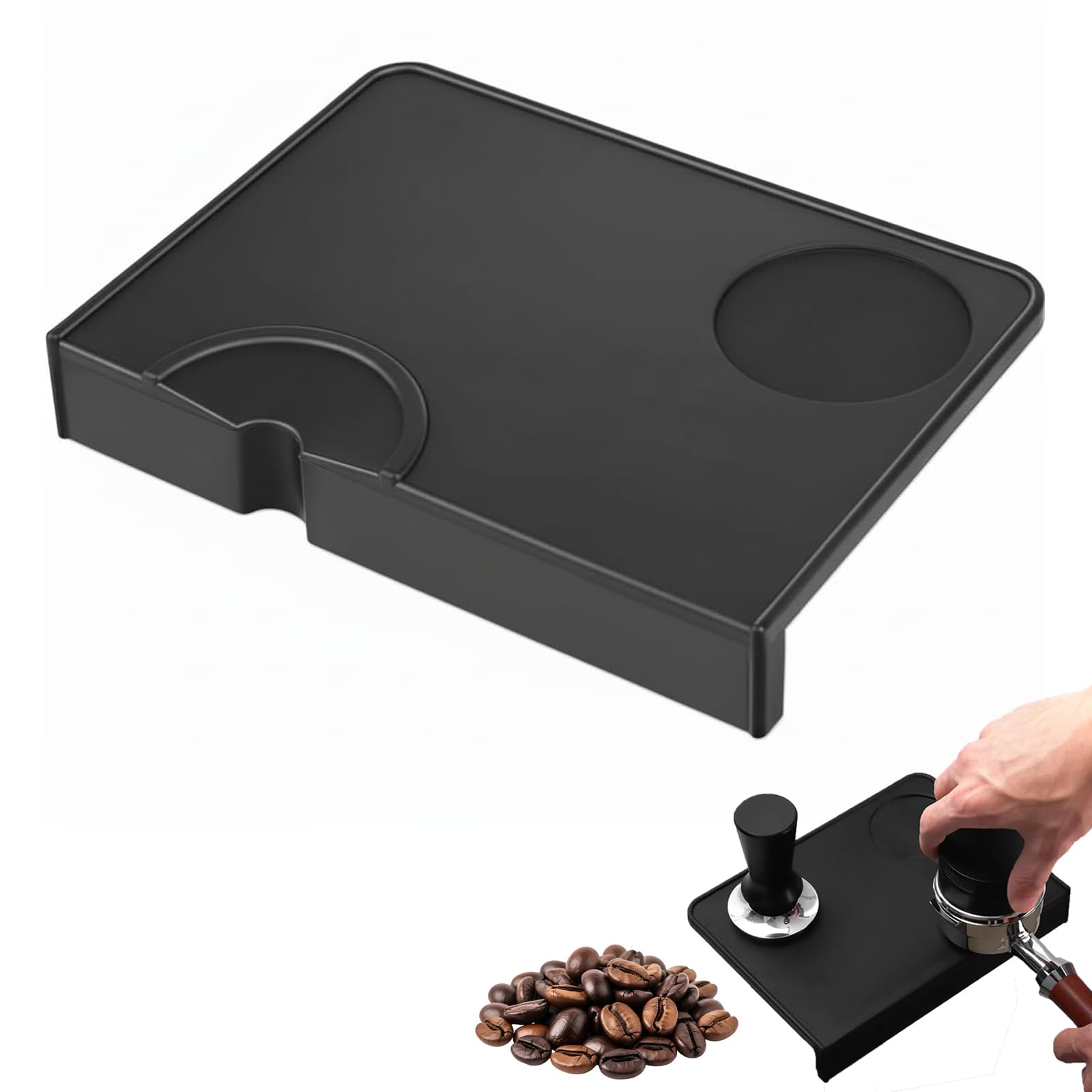 Helweet Kaffee Tampermatte, Silikon Espresso Tamper, Kaffee Tamping Matte, Kaffee Tamper Mat, 15x21cm, für Barista-Tool Home Kitchen Bar Café,1 Pack