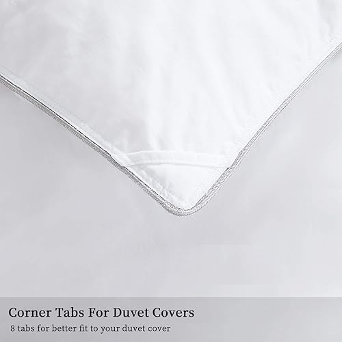 Miniatura 6 de HOMBYS - Edredón de plumas y plumón tamaño King, lavable a máquina, relleno de edredón plisado, tamaño King, con funda a prueba de plumón, edredón