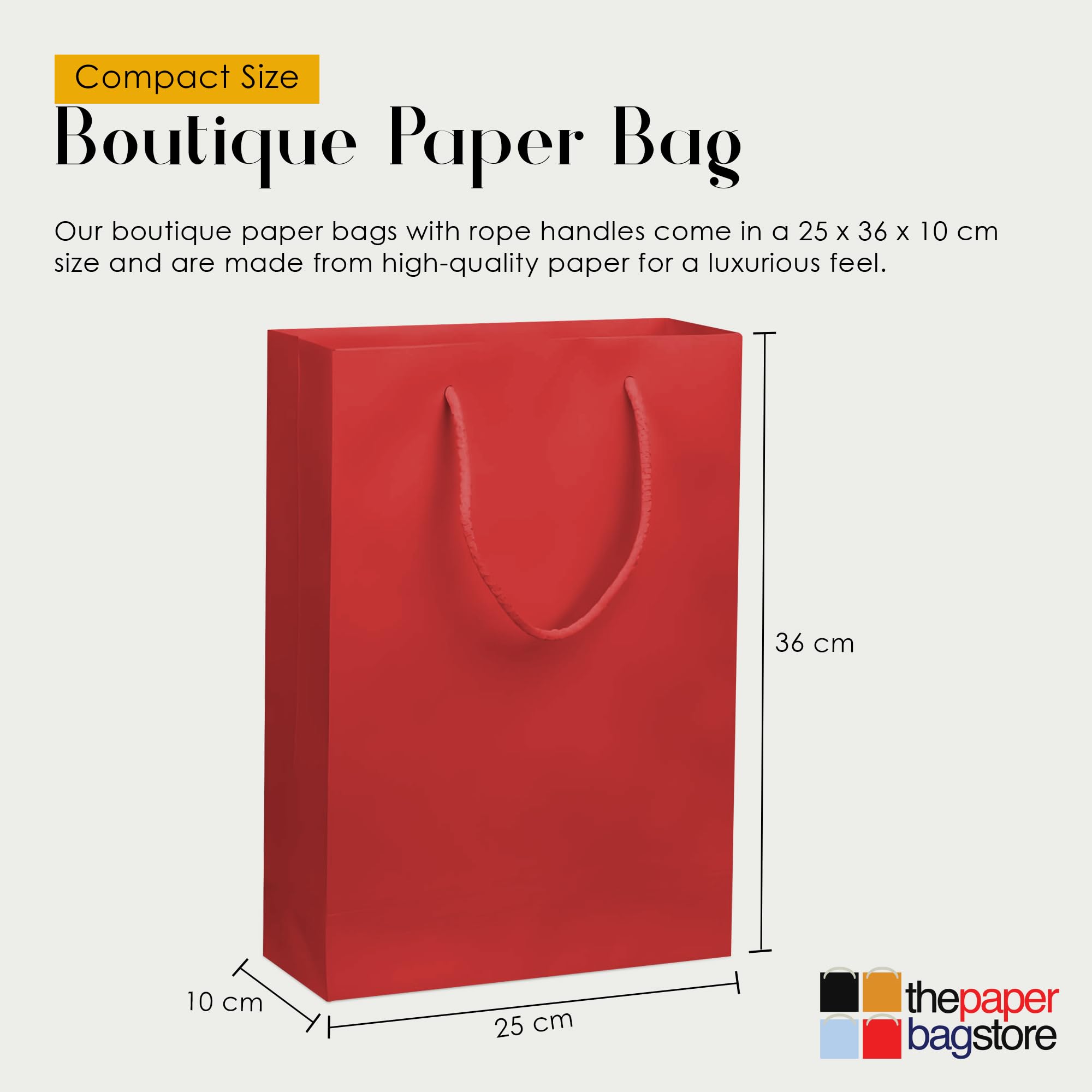 Thepaperbagstore 30 × Red Medium Tall Matt Laminated Gift Bags 25 x 36 x 10 cm - Image 4