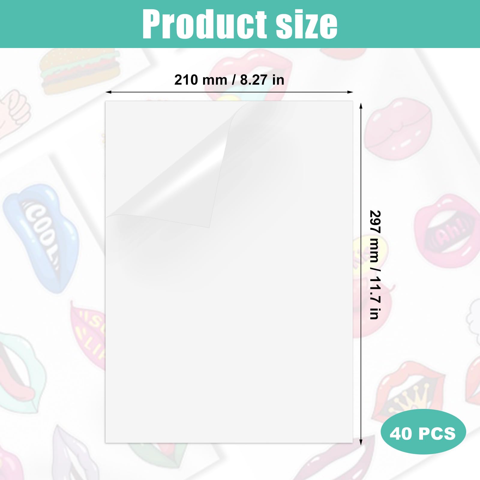 Carta Adesiva Trasparente A4 Per Stampanti A Getto D'Inchiostro - 20 Fogli Vinile Stampabile