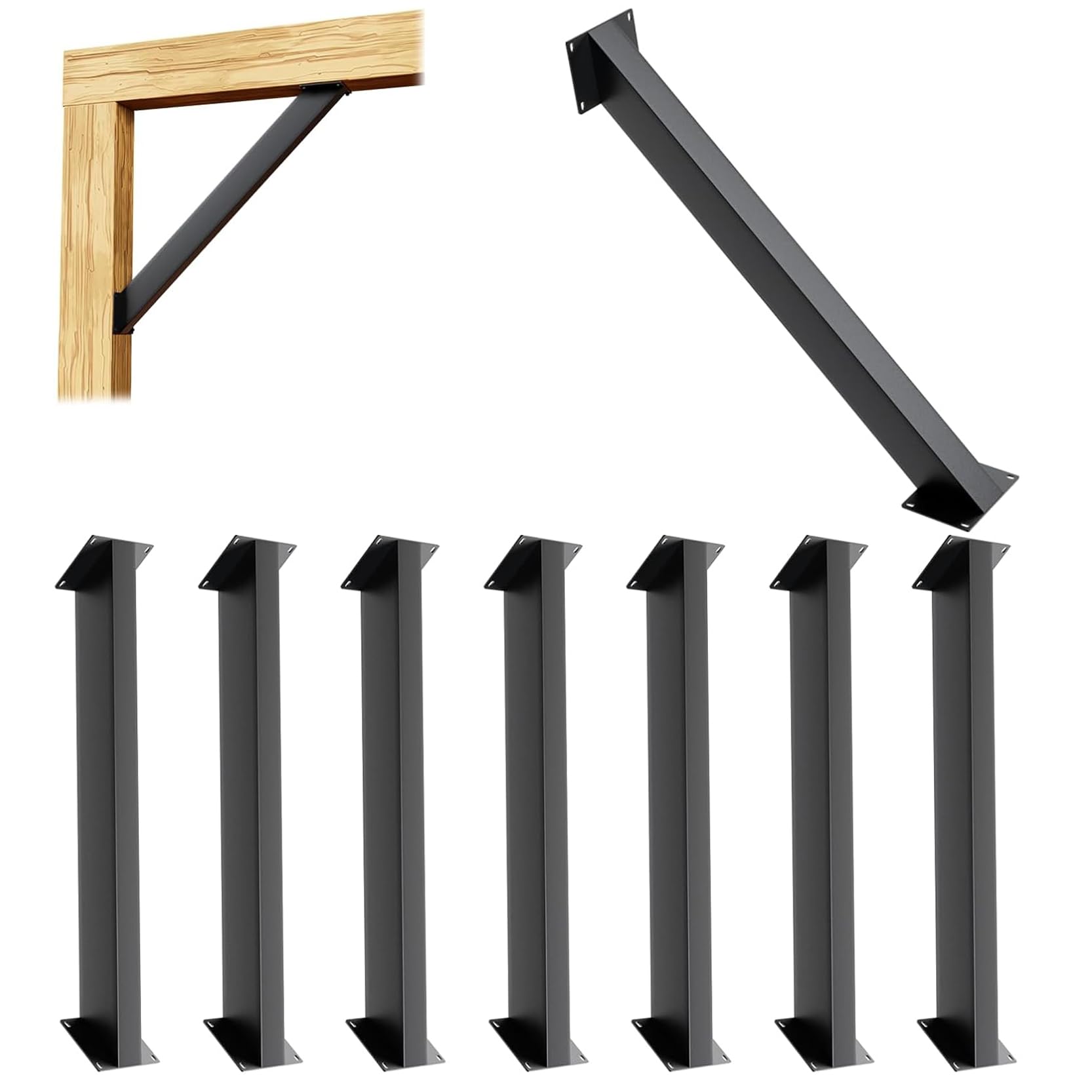 LQSYBHD Inside Mount 45-Degree Angle Bracket Connector Brace Bracket Kit Heavy Duty Inside Mount 45-Degree Angle Bracket for Gazebos Pergola Porches 8 Pcs