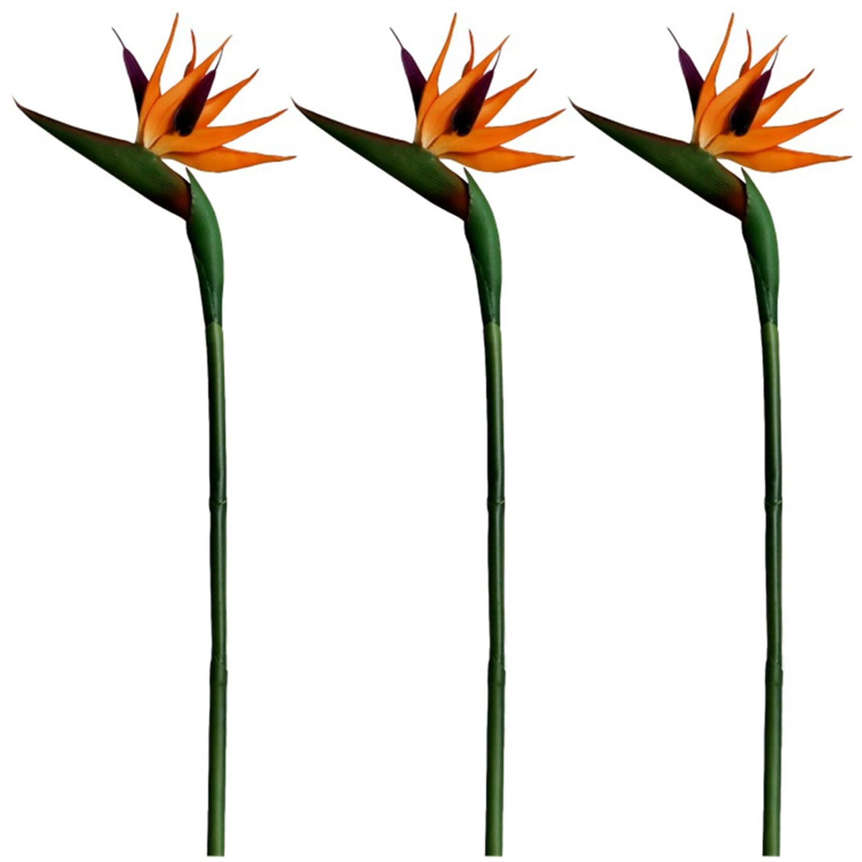 Hintyne Fake Flowers 3Pcs Fake Bird of Paradise Plant, Simulation Bird of Paradise Artificial Flowers, Soft Plastic PVC Realistic Heaven Bird Flowers Faux Plants