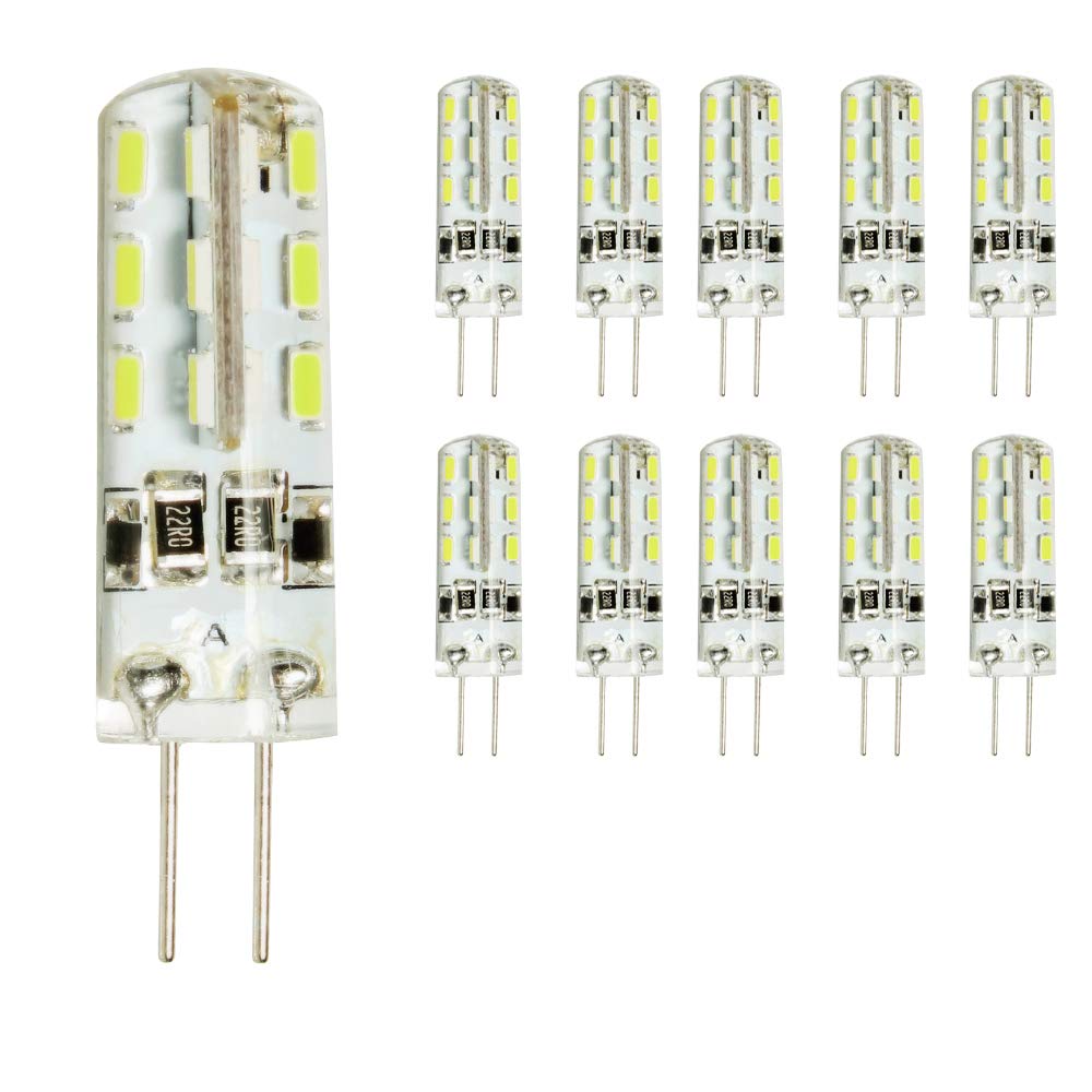 mengjay® 10 pcs G4 LED Capsule 2 W 24 SMD 3014 DC12V Cool White Energy-Saving Lamp 6000 K