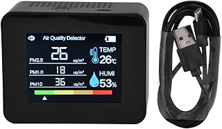 8 in 1 Air Quality Monitor, Multifunction Air Gas Detector PM2.5 PM1.0 PM10 CO2 HCHO TVOC Temperature Humidity Tester for Home Office and Various Occasion