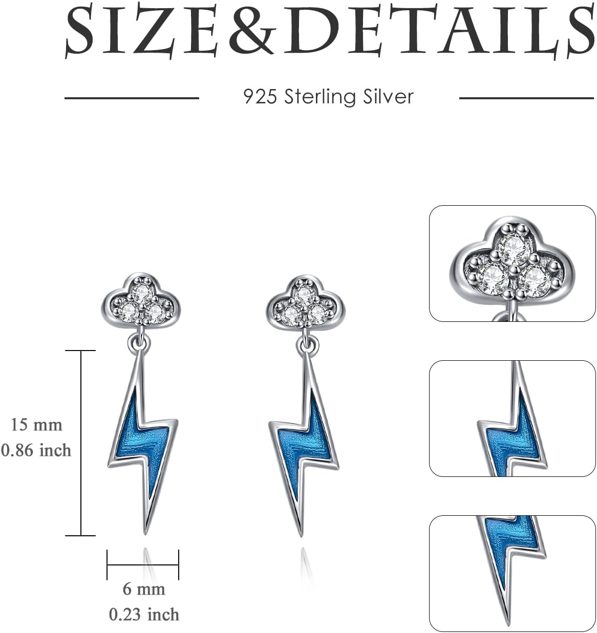 Sterling Silver Cloud/Sun/Heart Earrings Sun Dangle Earrings for Women Heart Jewelry Gifts - Image 2