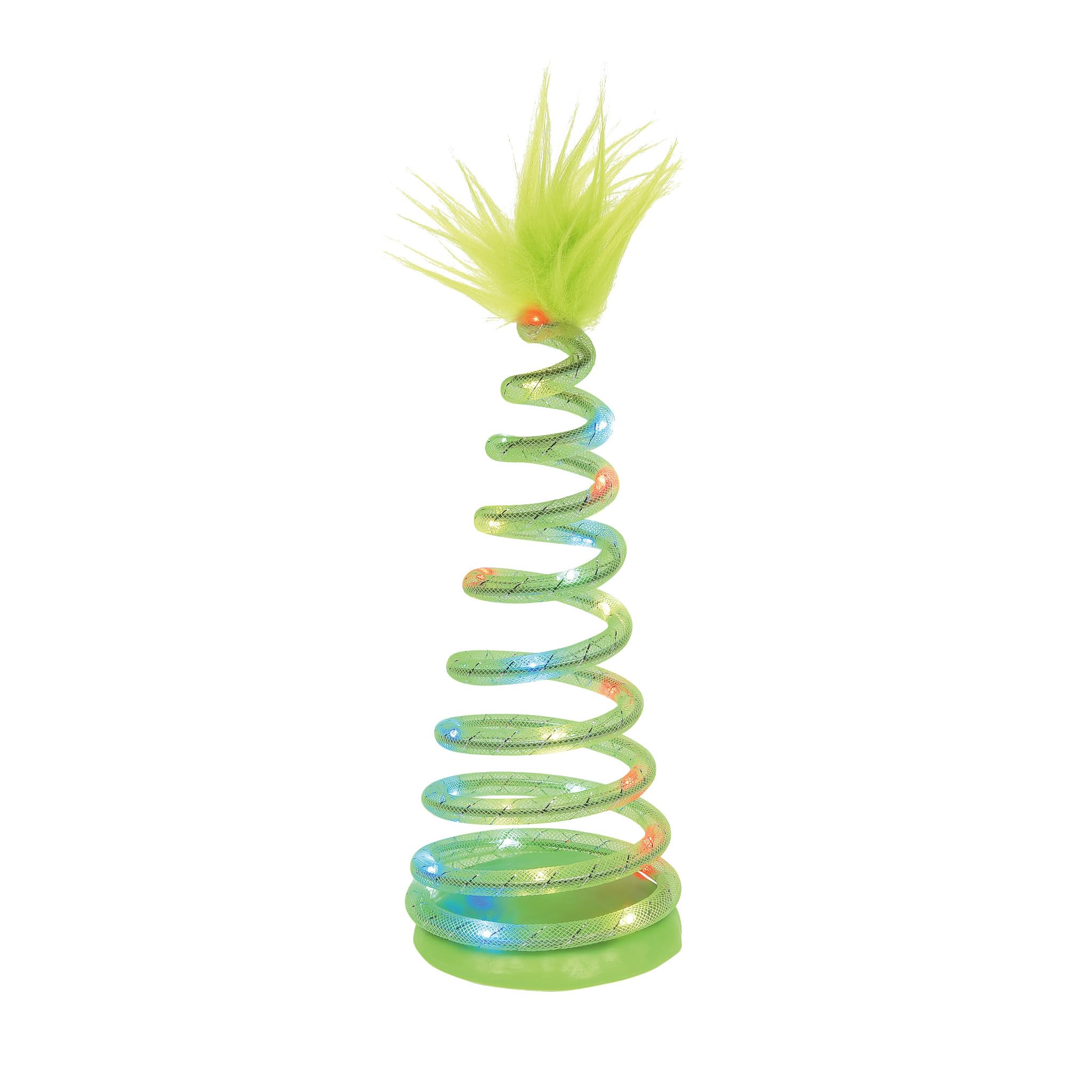 Department 56 Village Collection Accessories Merry and Bright Spiralight Christmas Tree Lit Figurine, Plástico Metal, Verde, 11.02 Inch