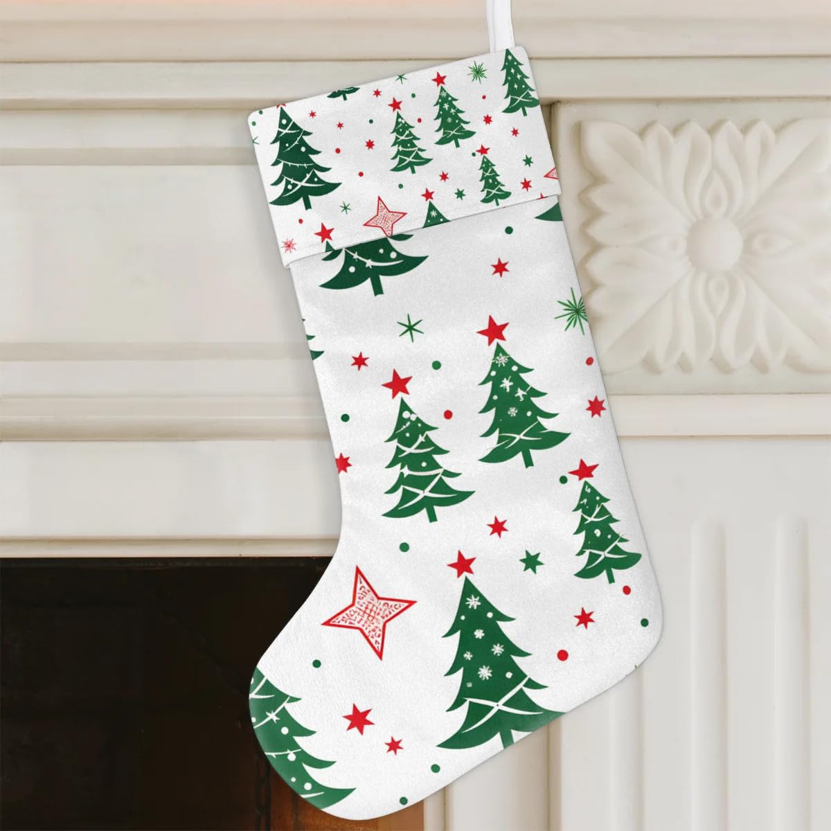Christmas Stockings, 17.7in Colorful Tree Xmas Stocking Gift Treat Bags Christmas Festivals Xmas Stocking Hanging Ornaments for Xmas Party Gift Filler Fireplace Christmas Tree Decoration