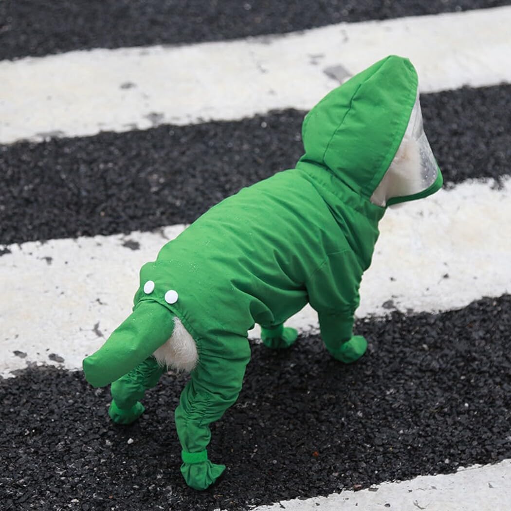 Impermeabile Per Cani E Gatti - Tuta Completa Impermeabile Con Cappuccio, Regolabile, Alta Visibilità - Foto 12