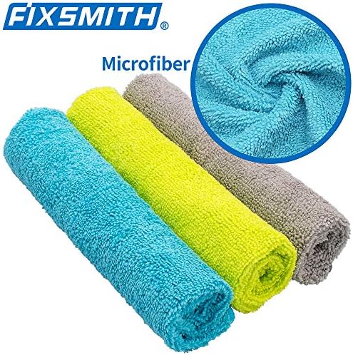 FIXSMITH Microfiber Cleaning Cloth - Pack of 8, Size: 12 x 16 in, Multi-Functional Cleaning Towels, Highly Absorbent Cleaning Rags, Lint-Free, Streak-Free Cleaning Cloths for Car Kitchen Home Office. - 5