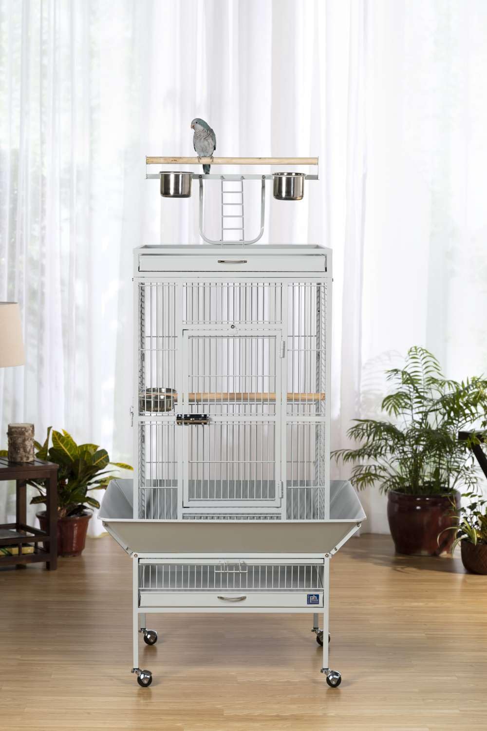 Prevue Pet Products Klatka dla ptaków z kutego żelaza Select Pewter Hammertone 3151BLK 61 cm x 50 cm