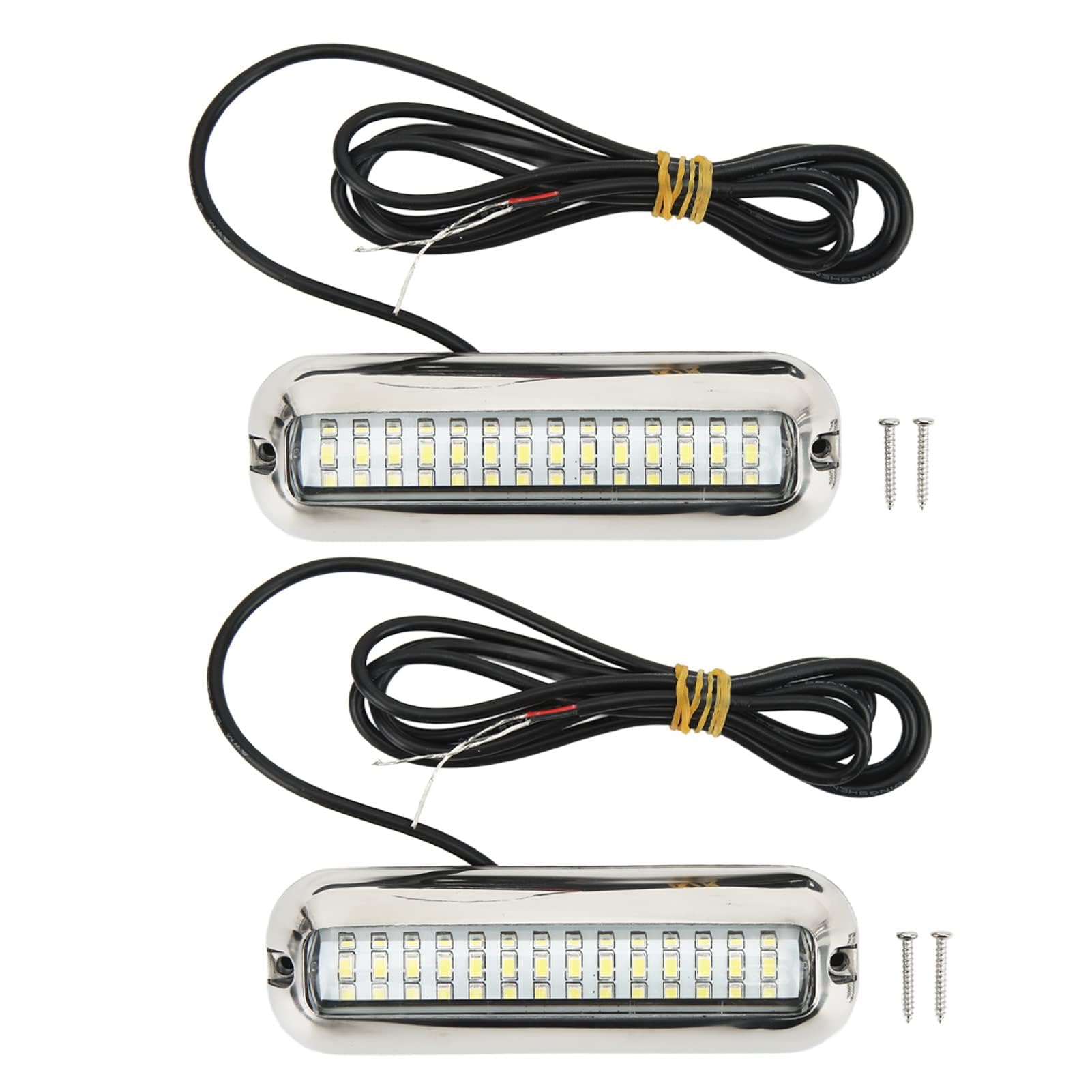 Ejoyous Luci a LED marine, luci a LED impermeabili per barche, 42 LED, luce subacquea, illuminazione subacquea per imbarcazioni, luci per barche marine per yacht, luce bianca