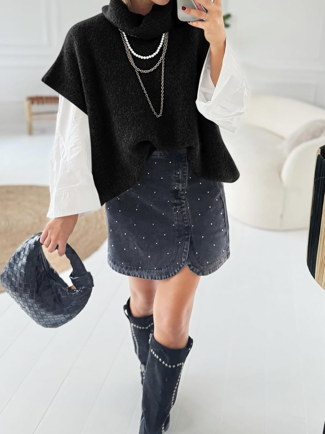 Cicy Bell Womens Oversized Turtleneck Knit Sweaters Short Batwing Sleeve Casual Slouchy Loose Fit Chunky Pullover Tops - Image 5