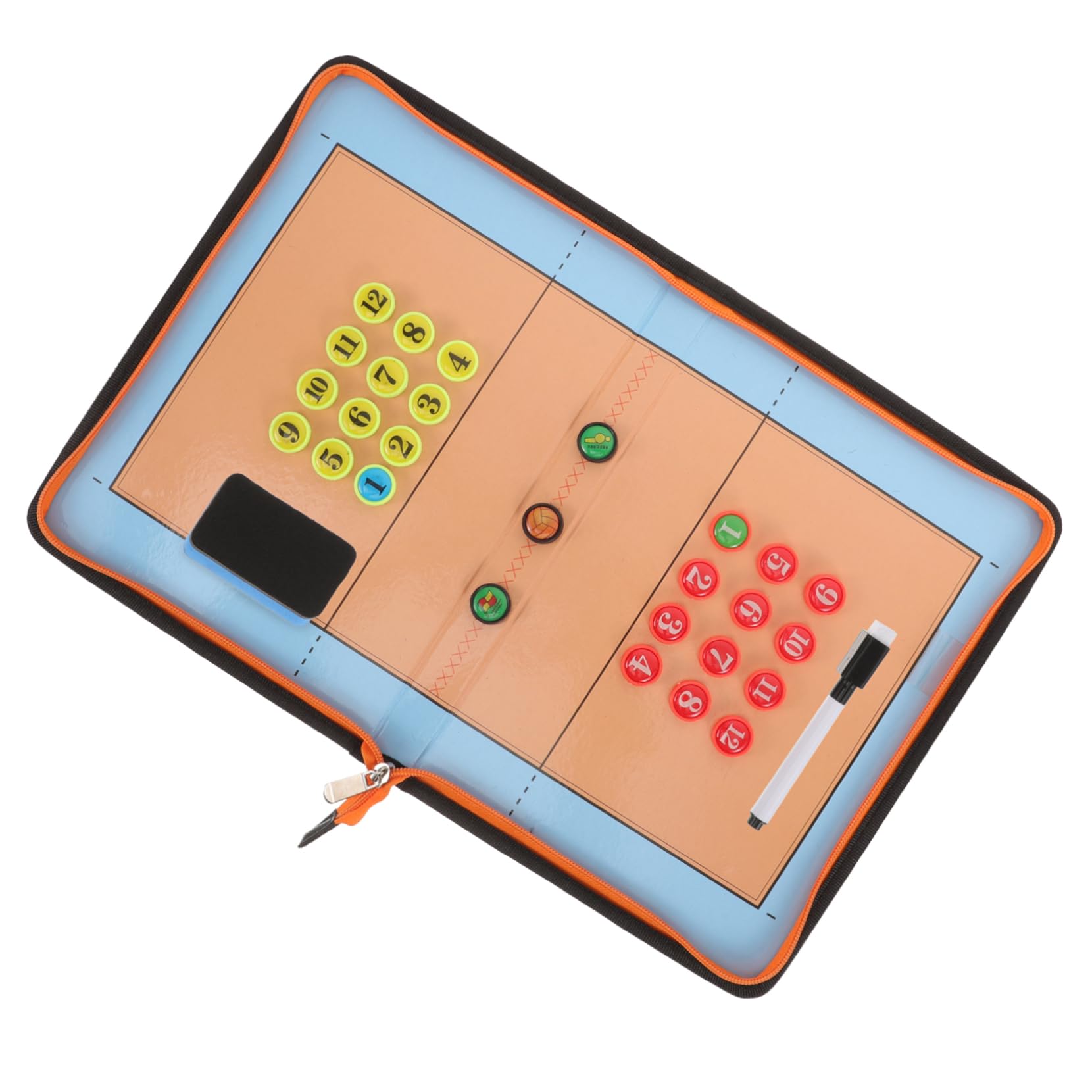 BRIGHTFUFU 1Pc Portable Coaching Board Magnetic Clipboard Sports Training Board for Volleyball Basketball Soccer Football Zipper Design Demonstrator Equipment