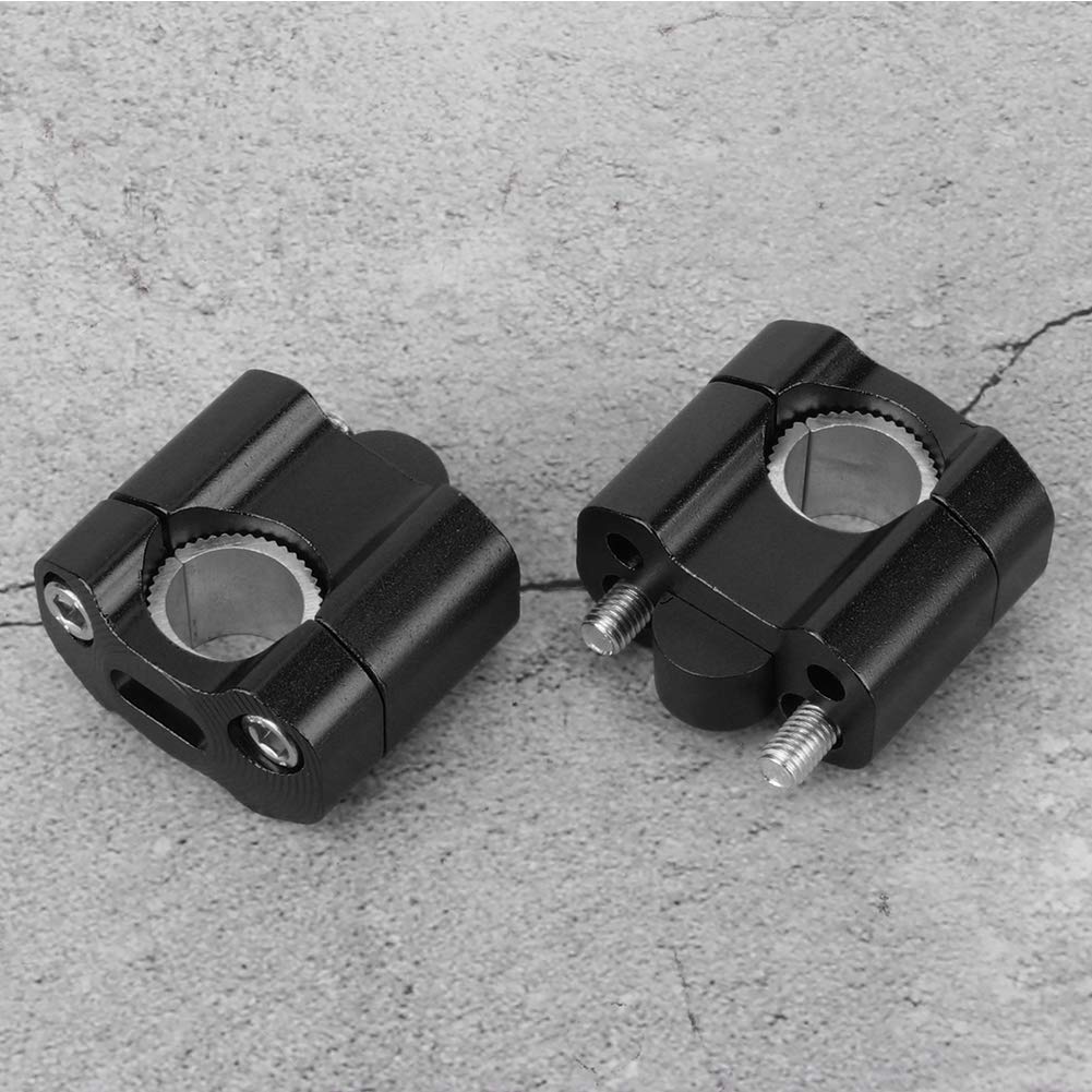 Qiilu Coppia 22mm/28mm 1/8in 7/8in Moto Manubrio Morsetti di Montaggio Riser Adattatore CNC in Lega di Alluminio (Nero) D5m971