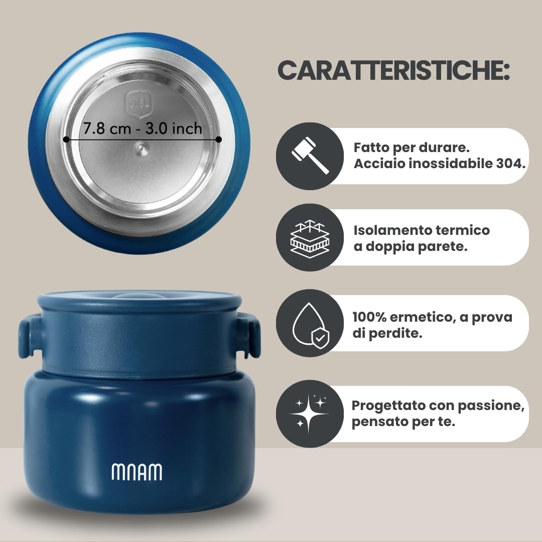 Thermos Per Alimenti In Acciaio Inox - Capacità 0.71 Litri, Design Compatto - Foto 4