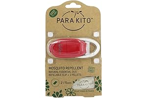 Para Kito | Mosquito Repellent Refillable Clip with 2 Pellets in Red