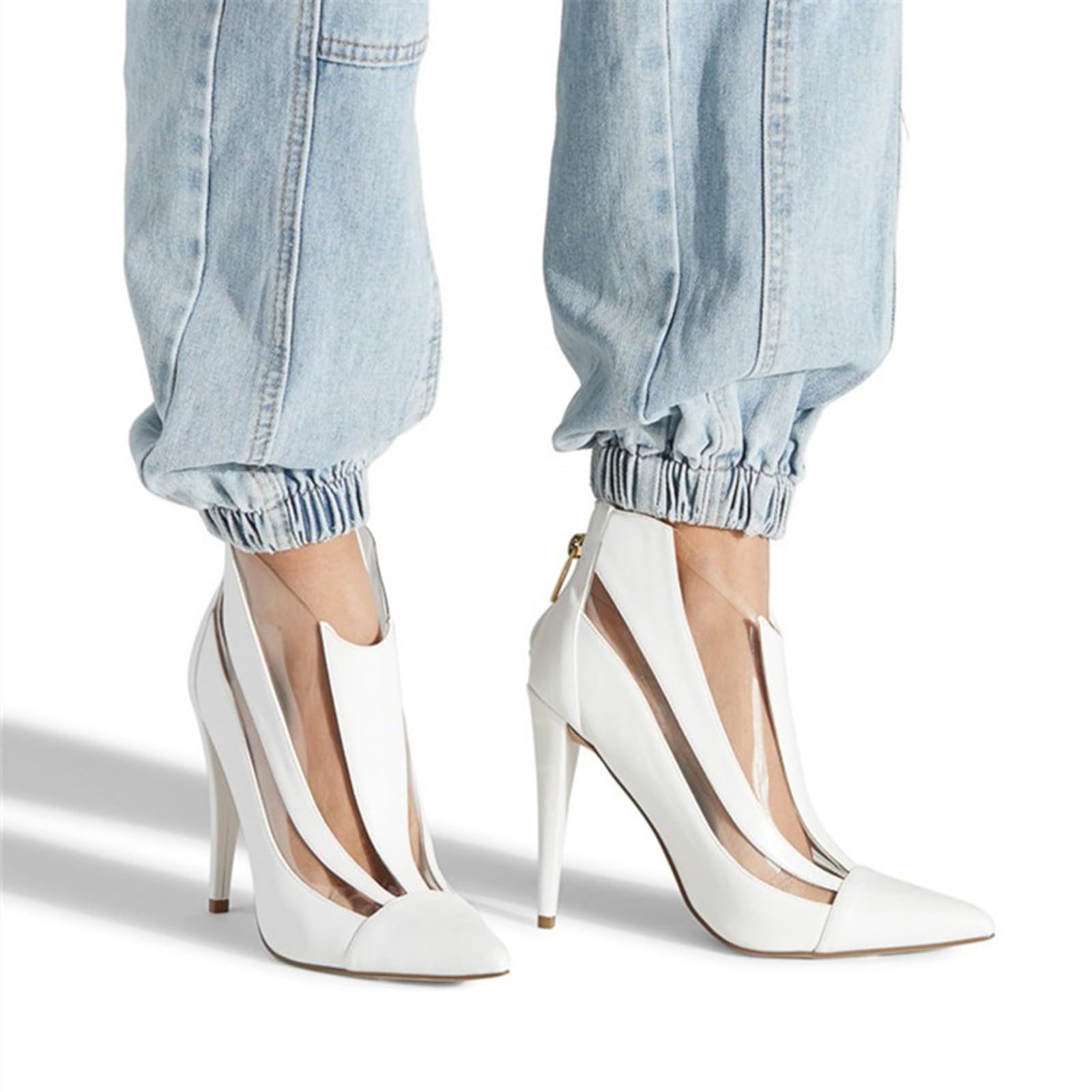 Femmes Talons Hauts Pointu Creux fermé Stiletto Chaussures habillées 10.5CM