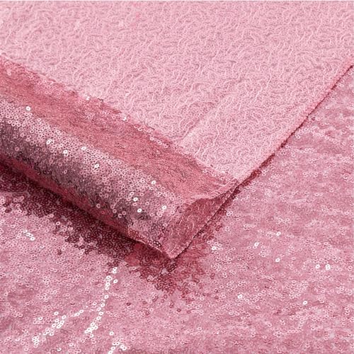 Image of Blush Pink Sequin Backdrop 6 Panels 2ftx8ft Glitter Backdrop Curtains Birthday Party Decoration Photography Backgrounds Fabric Backdrop