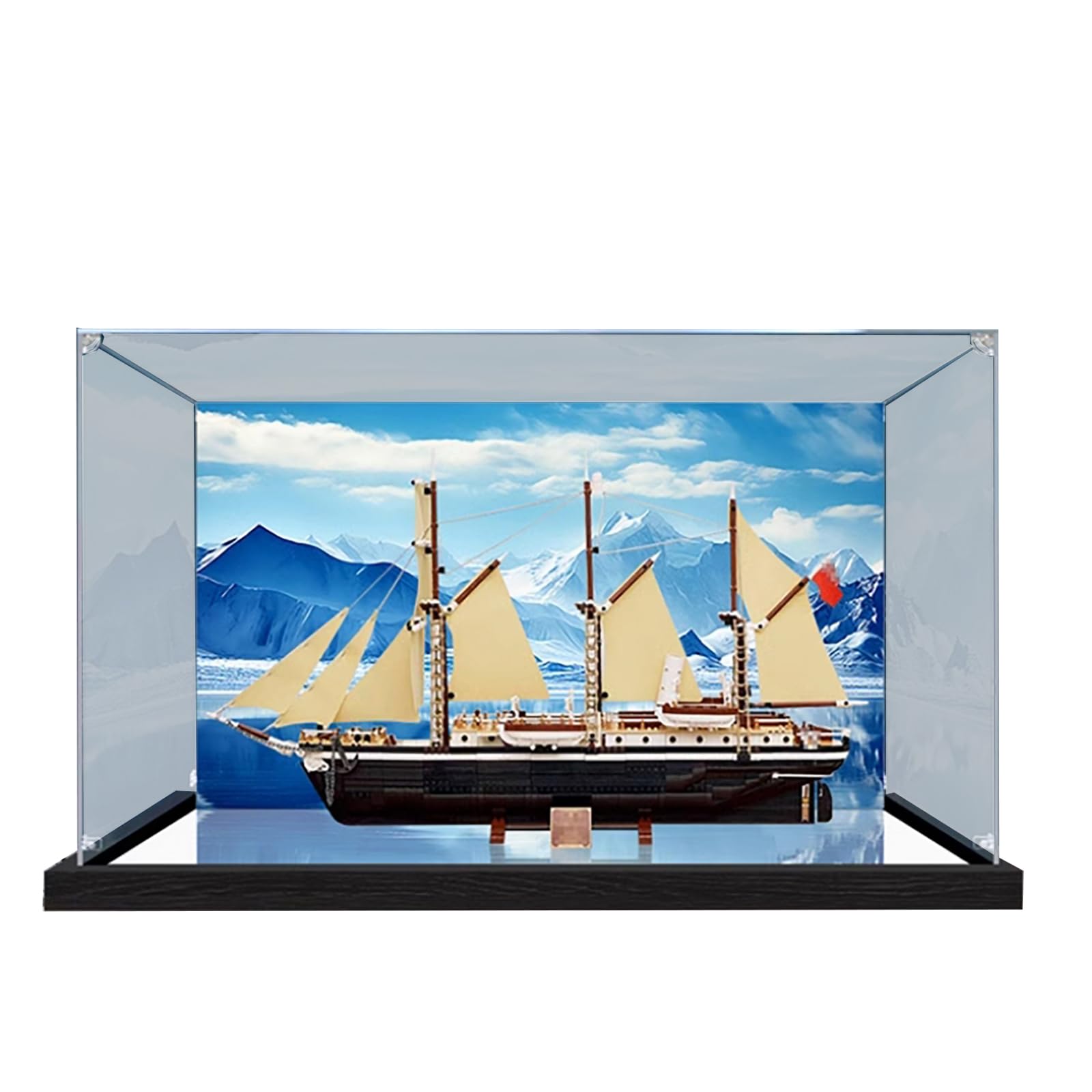Acrylic Display Case for Lego 10335 Endurance Expedition Ship Model, Dustproof Display Box, Storage Box, Transparent Box, Display Box Compatible with Lego 10335(Only Case, No Model) (Mirror Painted)