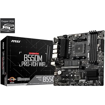 MSI Motherboard B550M PRO-VDH WIFI Ryzen 5000 Series (AM4) Compatible mATX M.2 Heatsink Wi-Fi [Equipped with AMD B550] MB5033