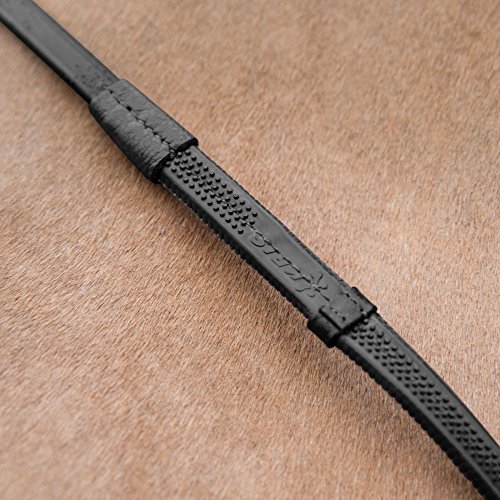 HORZE Soft Grip Rubber Reins with Stoppers - Black, Full