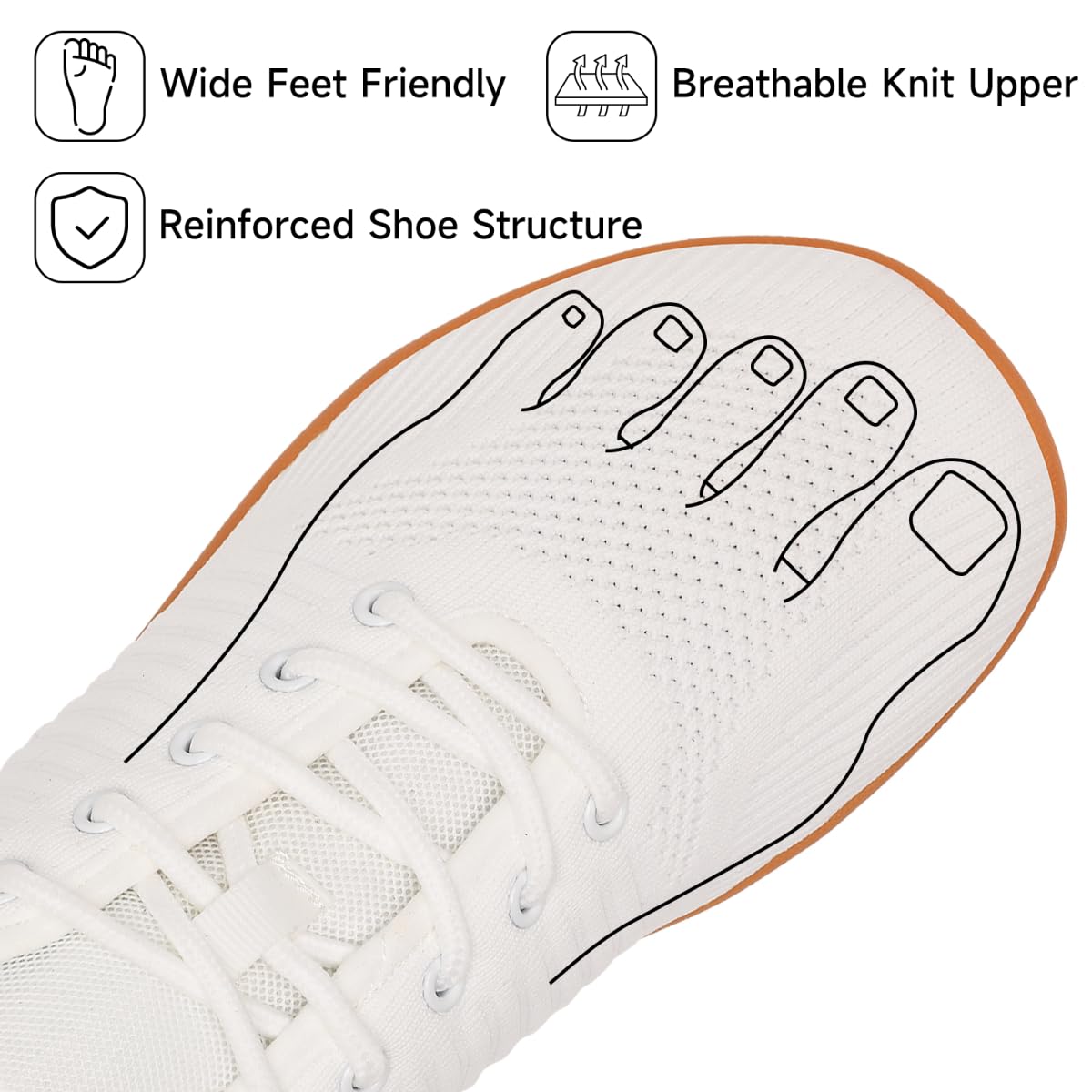 Geweo Scarpe a Piedi Nudi Uomo Donna Barefoot Shoes Minimaliste Sneakers Design a Punta Larga 37-47