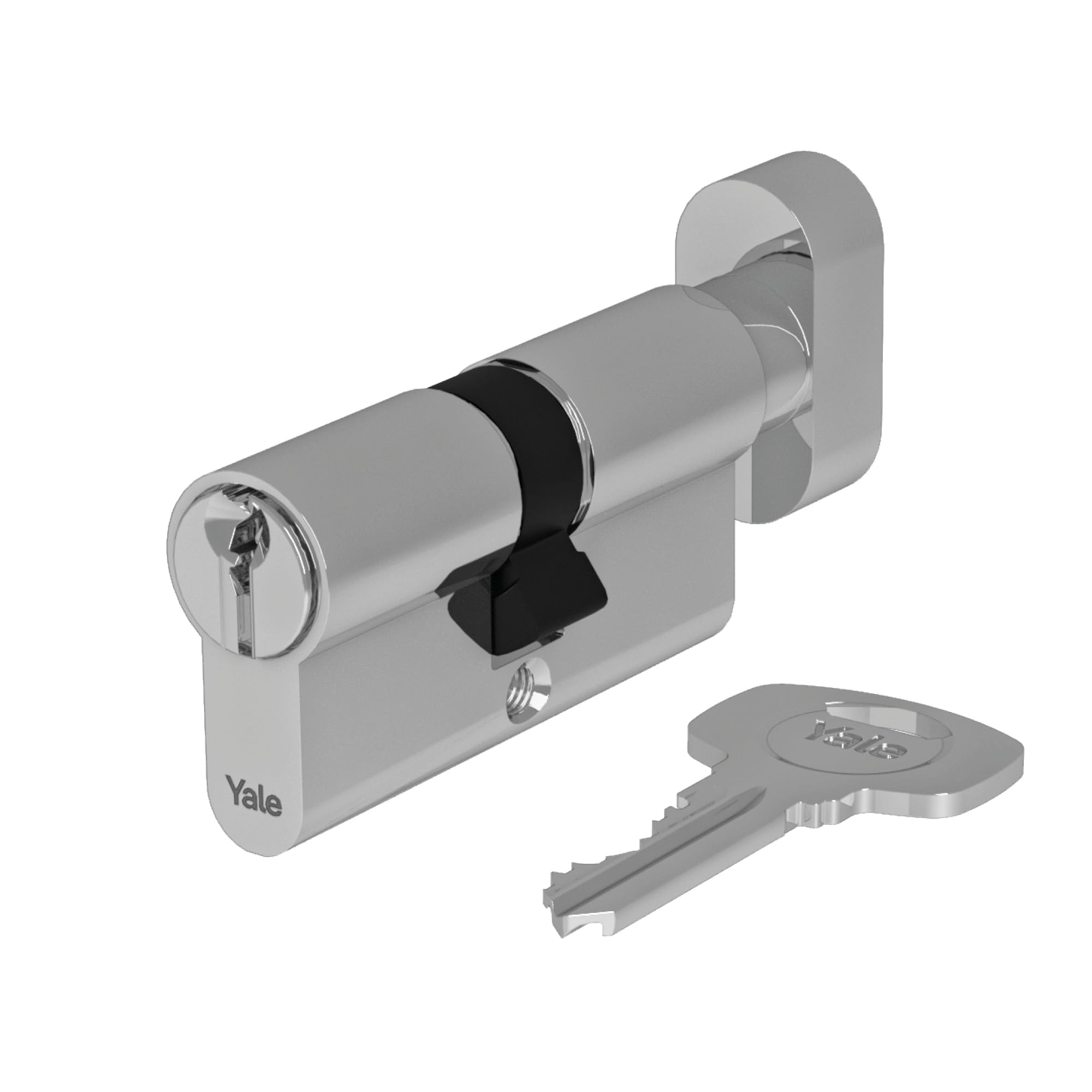 Yale European Security Cylinder with Lock Knob YC054KD303003N1 Nickel-Plated 30/30mm 3 Vertical Keys