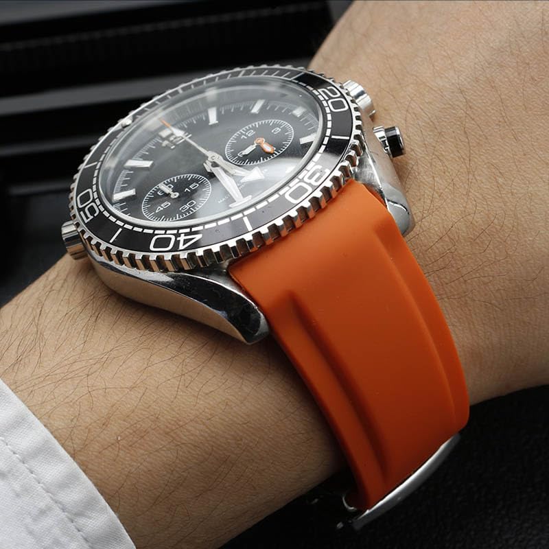 GUMMMY 20mm 22mm Curved interface Rubber Silicone Watch Bands For Omega Seamaster 300 speedmaster Strap Watchbands
