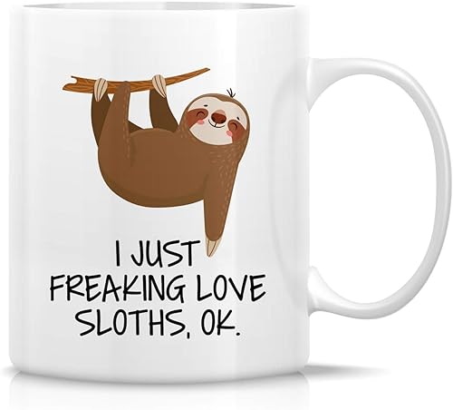 Miniatura 6 de Retreez Taza divertida de perezoso de 11 onzas con texto en inglés "Can't Rush Perfection Sloth Lover", taza de café de cerámica, humor sarcasmo,