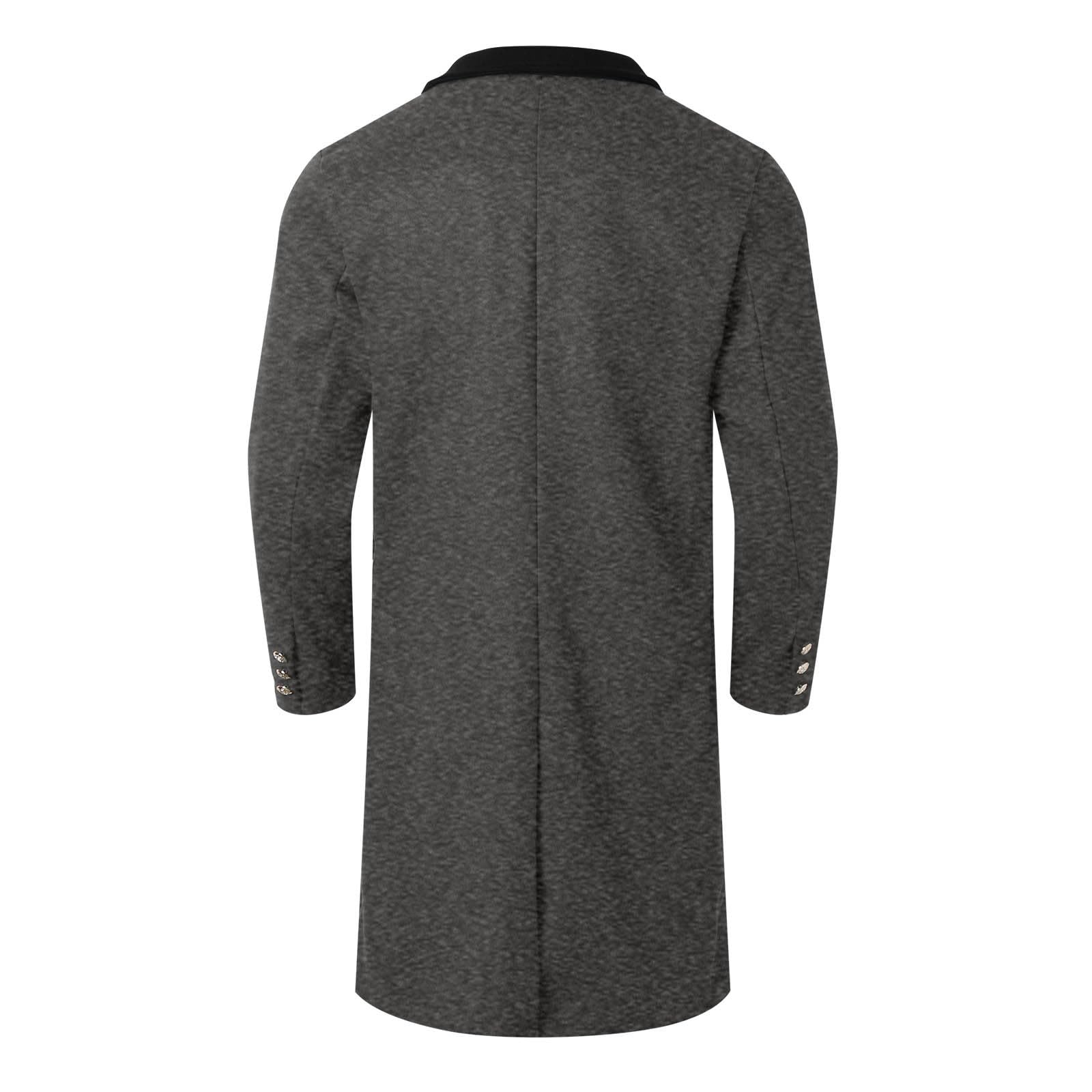 Trench Uomo Corto,Men&aposs Anoraks | Cappotto invernale maschile con stile moderno giacca lunga in lana soffice e caldo comfort elevato