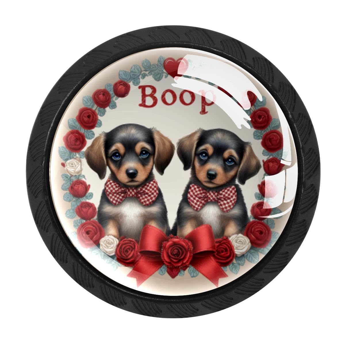 Heoeh Multi 13 4 Pcs Cabinet Knobs, Dachshund Dog Couple Drawer Knobs Dresser Handles
