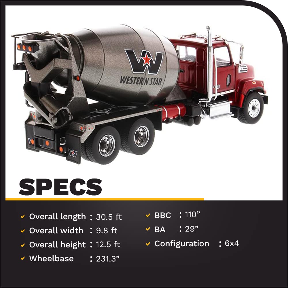 WESTERN STAR 4700SF Toupie 6x4 Rouge et gris