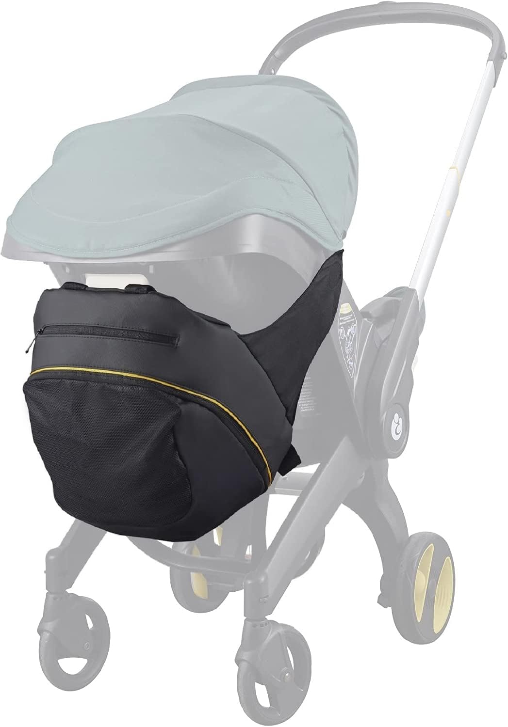 Baby & BeyondClip-On Storage Bag Compatible with Doona Infant Car Seat Stroller (Black 1)
