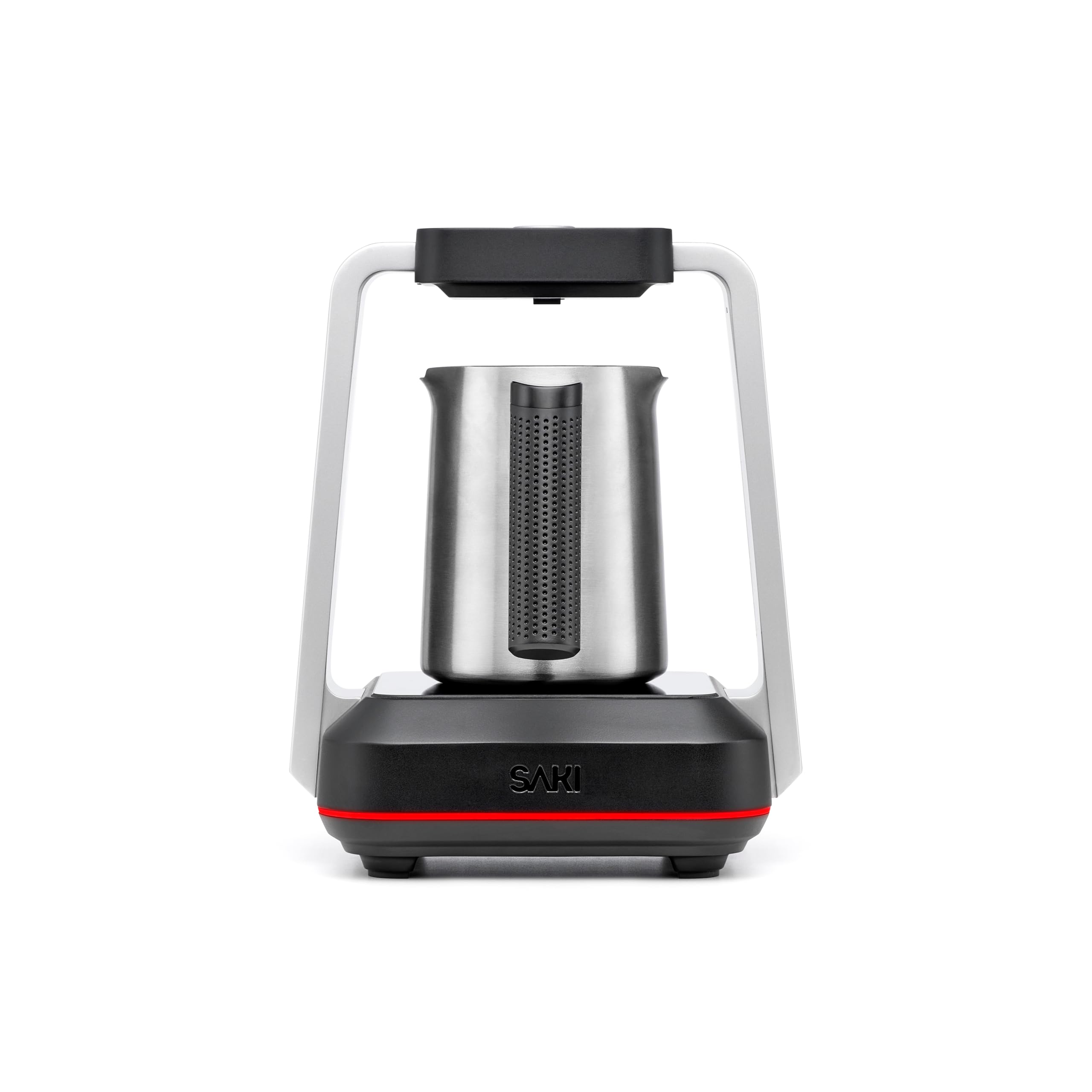 SAKI Turkish Coffee Maker, Electric with Open Form Design, SandBrew Technology, Peak Foam Detection, 100% Plastic-Free Stainless Steel, Dishwasher Safe, 1-5 Cup, 120V - Black