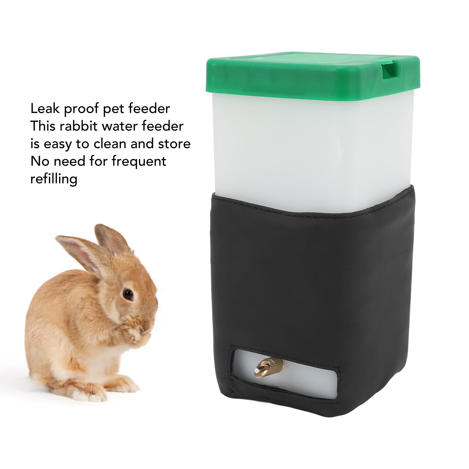 Heated Rabbit Water Bottle, 1L No Drip Water Bottle for Small Animal Rabbit Water Dispenser Heated, Constant Temperature Hamster Water Bottle for Rabbit Hamster Guinea Pigs Ferrets