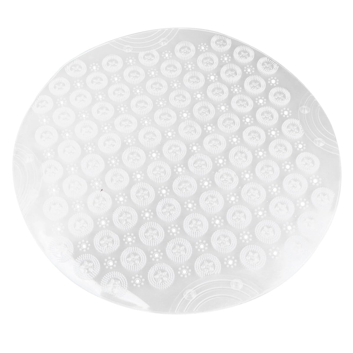 Tapis de bain PVC rond blanc Gatuida confortable et ultra drainant