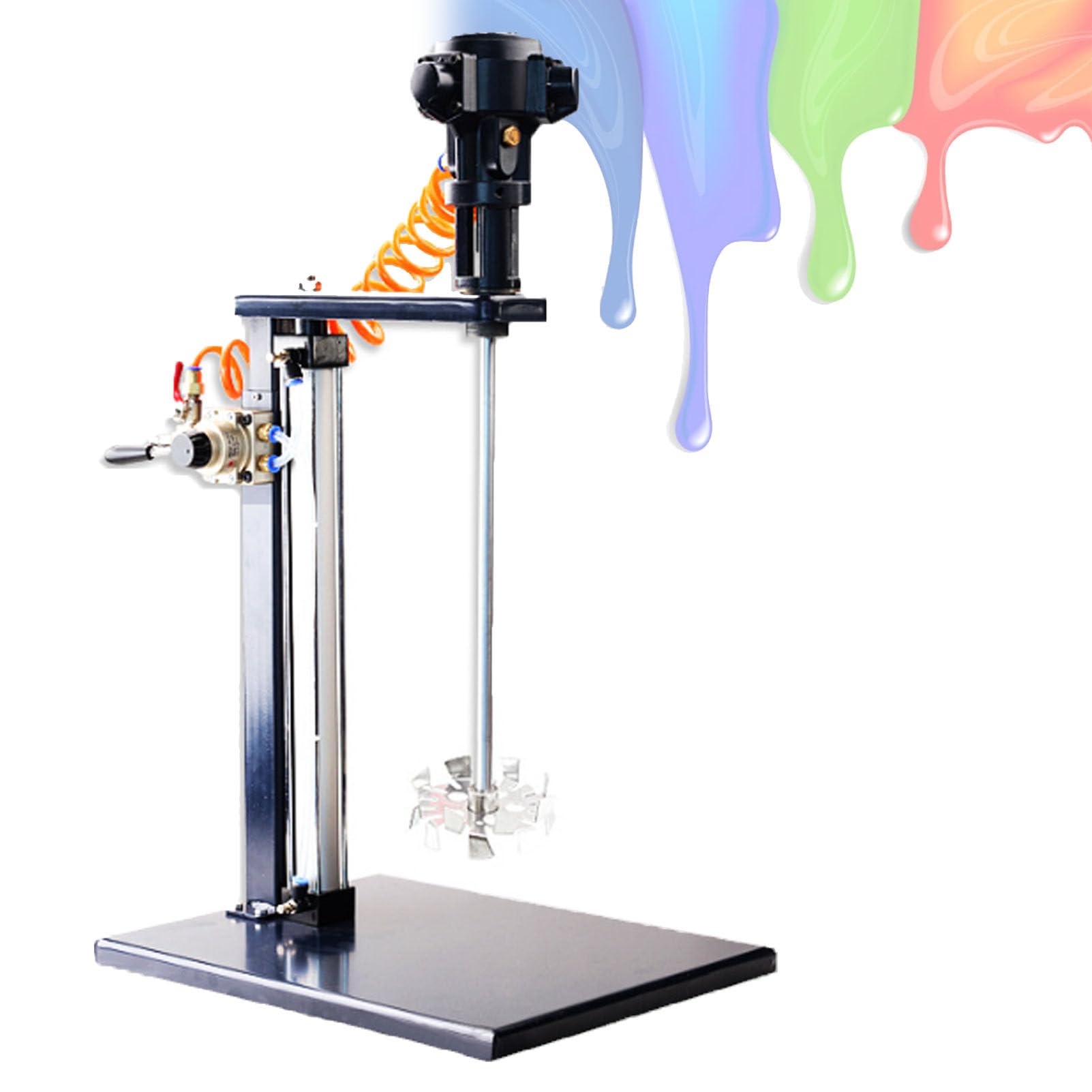 Pneumatischer Farbmischer, Vertikale Hebemischmaschine Mit Automatischem Hub, Automatisches Rührwerk Aus Edelstahl Für 5-Gallonen-Eimer, Beschichtungen, Druckfarben DispersingDisc