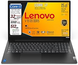 Lenovo, pc portatile Notebook V15 G5, Intel Core i7 13620H,10 Core, Ram DDR5 32 Gb, Display 15,6" IPS FHD, SSD Pci Nvme da 512Gb, Wi-Fi 6, Bt, USB Type-C, Lan Rj45, WebCam FHD, Pronto all'Uso