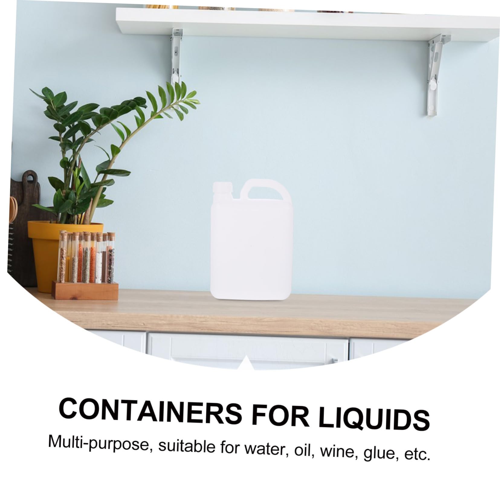 1l Flüssigkeitskrug aus Weißem Kunststoff Wiederverwendbare Chemikalienflasche mit Stabilem und Praktischem Design Behälter für Wasser Öl und Proben
