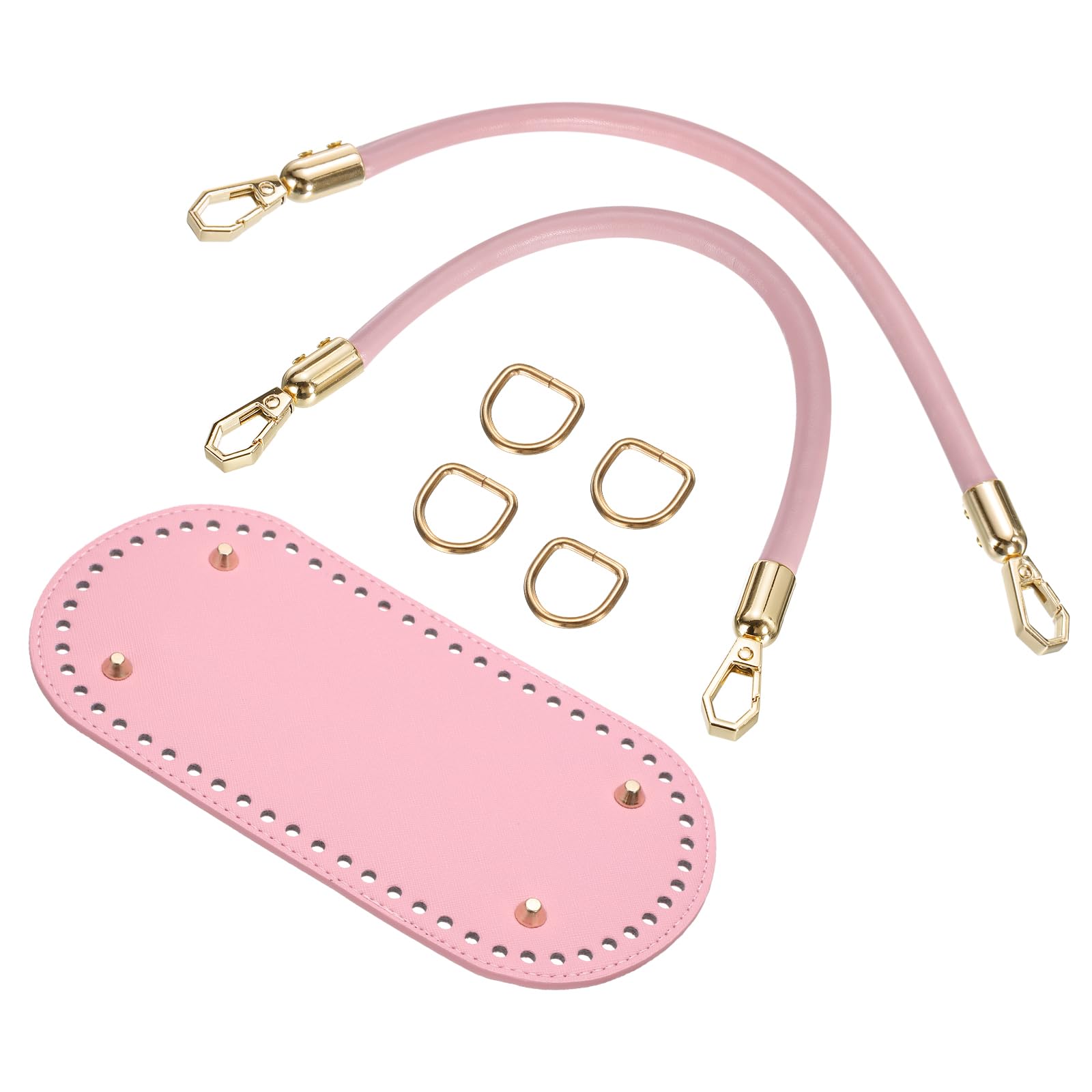 Matériel de fabrication de sac à main DIY : kit crochet avec anses et fond rose