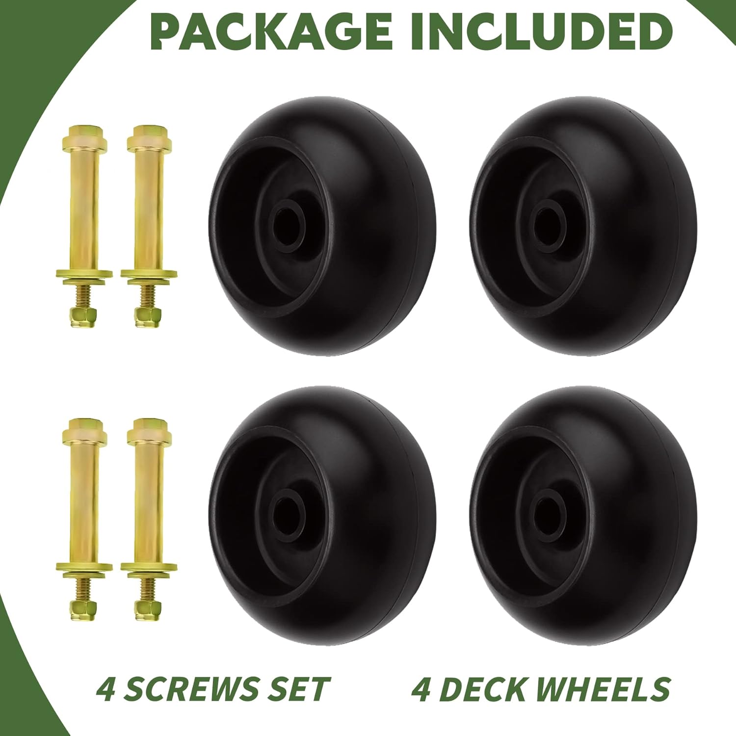 Lawn Mower Deck Wheel Kit For Bad Boy 022-5234-98 Exmark 103-4051 103-7263 & Many Bore 5/8" Wheel Set of 4