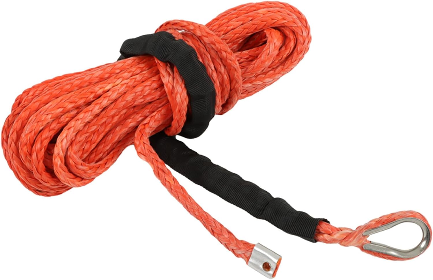 5/16In x 50Ft 12,000 Lbs Orange Synthetic Winch Line Synthetic Winch Rope Vehicle Traction Rope Winch Cable Replacement for ATV UTV SUV