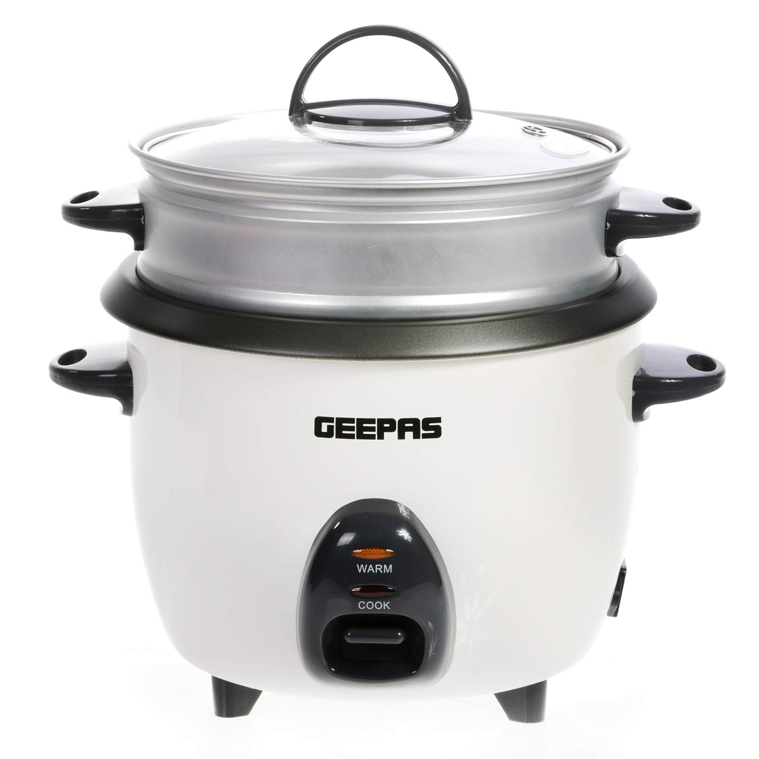 Geepas 1L Rice Cooker with Steamer 400W NonStick Inner Pot
