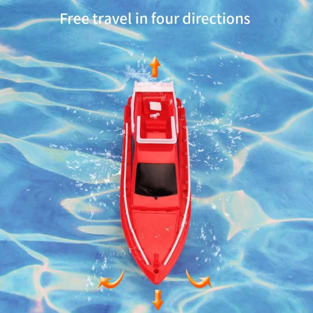 Barco RC de Carreras a Prueba de Agua Mini Juguete electrónico con Control Remoto - Barco RC para niños (sin batería), Rojo