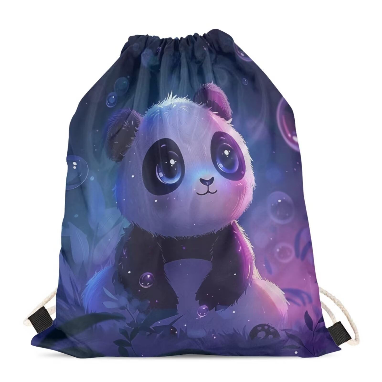 Upetstory Animals Patterned Drawstring Gym Bag for Teens Kids, Cinch Backpack for School Gifts, 1 Panda, 34x41cm / 13.39" x 16.14", Traditional