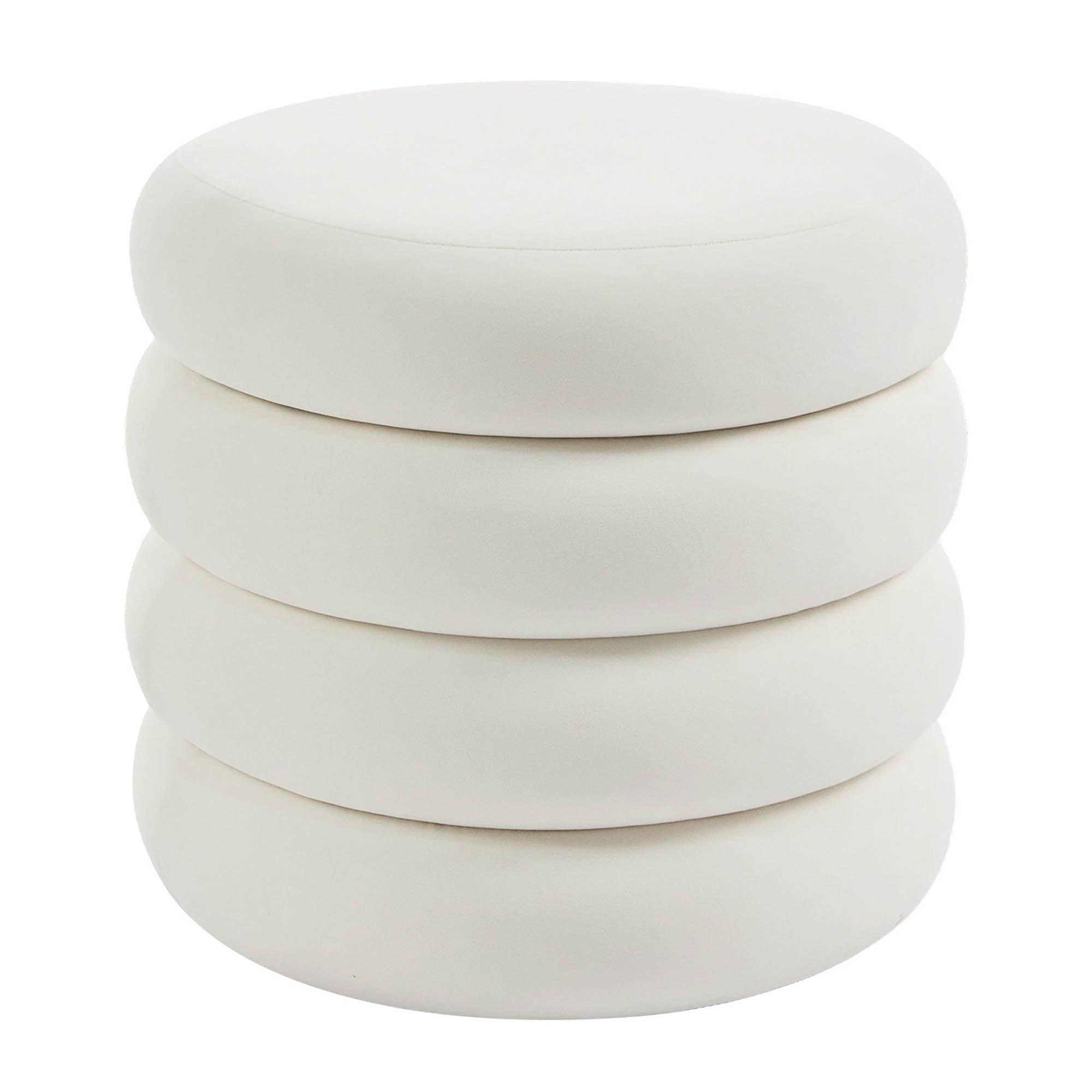 Flouki 20.1" Storage Ottoman Round, Vanity Stools for Bedroom, Velvet Pouf Ottoman with Removable Lid, Modern Ottoman Stool for Girls Women, Foot