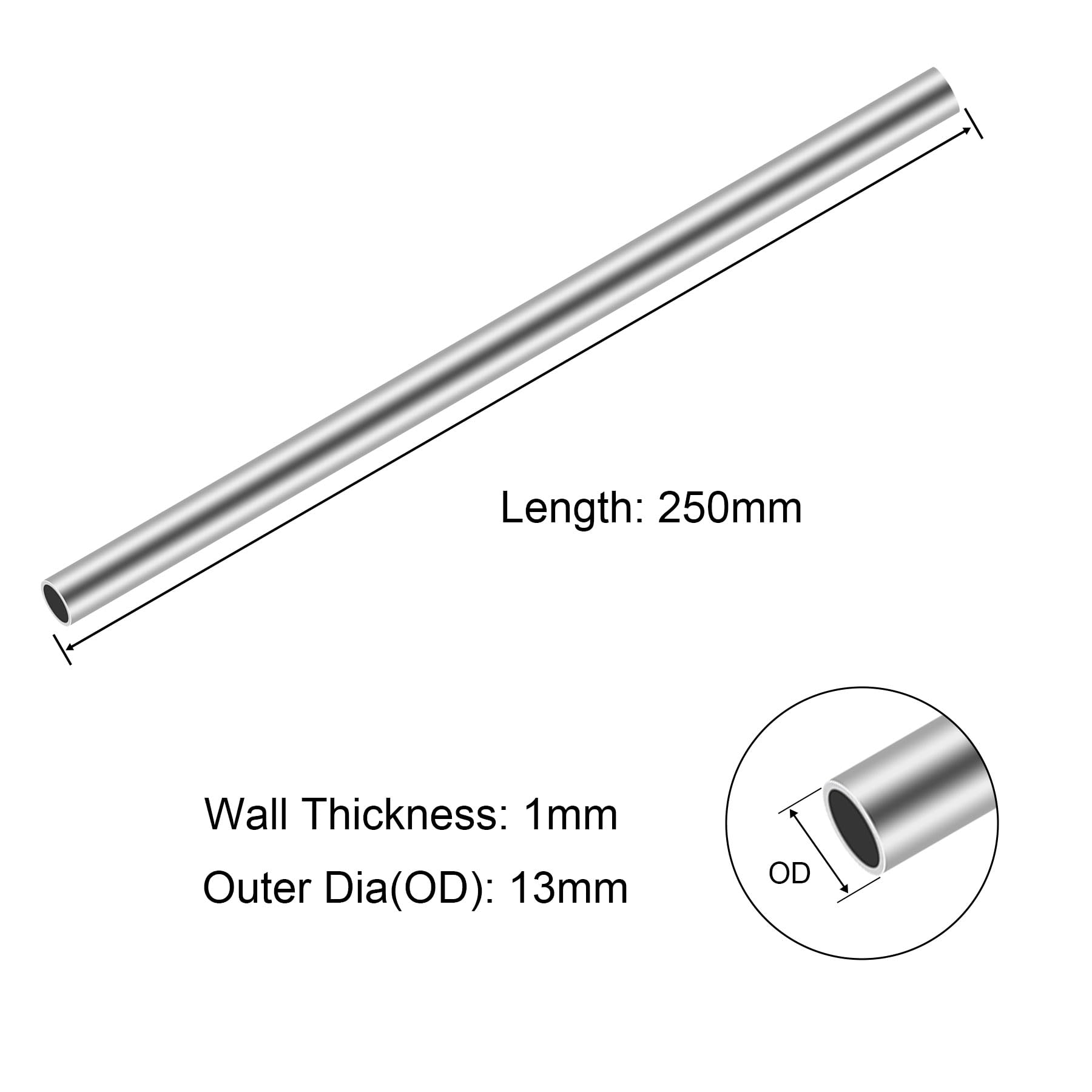 Lot De 3 Tubes Acier Inox 304 – Ø13 Mm X 1 Mm Épaisseur X 250 Mm, Tubes Ronds Sans Soudure