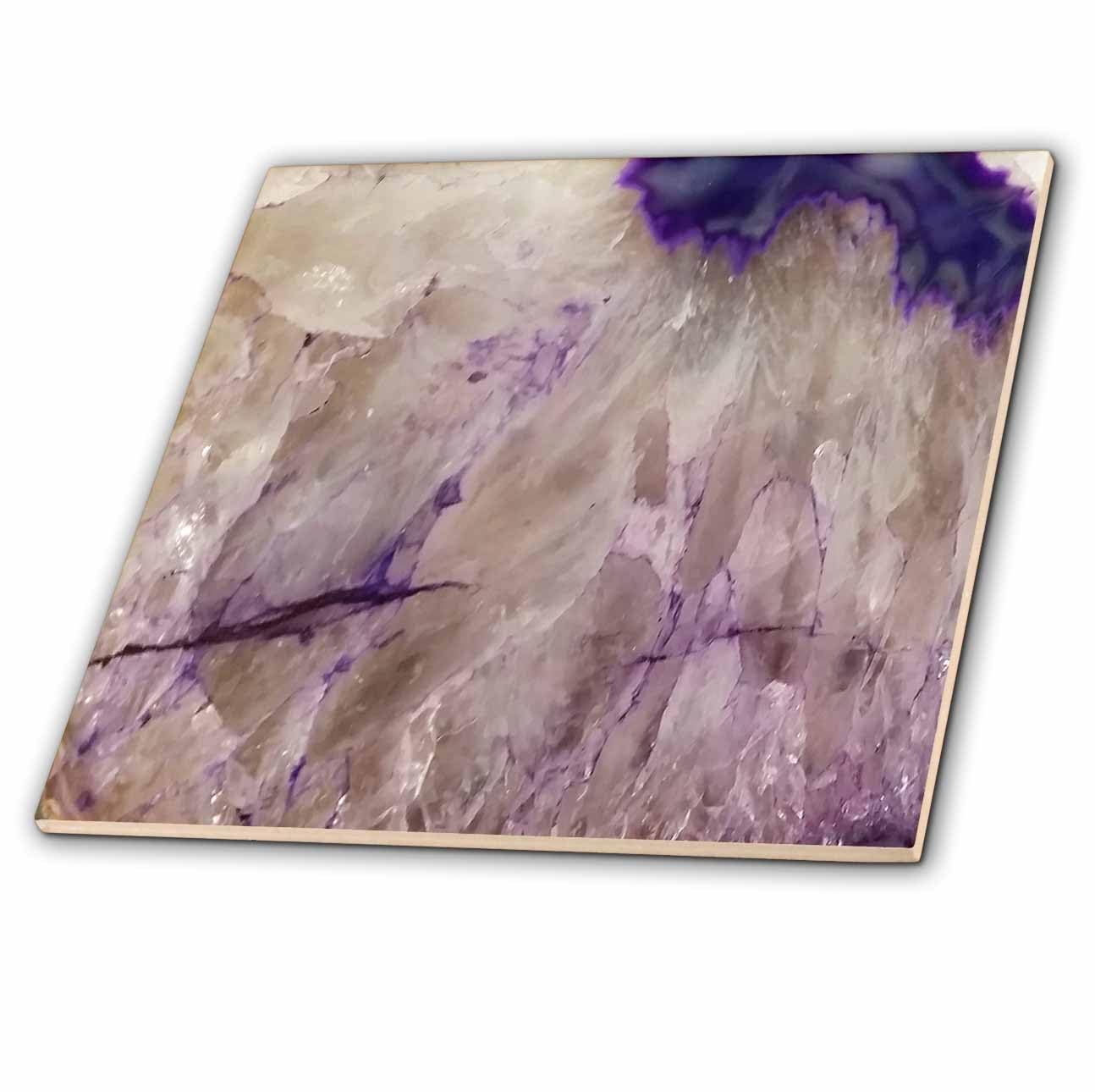 3dRose Image of Close Up of Purple and Off White Agate Tile, 12 x 12